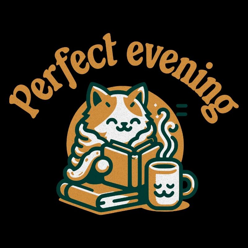 Katze Buch Tee Kaffee