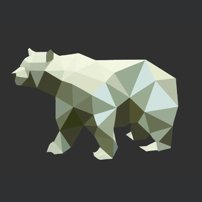 Bear, Polygon, Angular, Hiking, Trees, Animal, Mountains, Nature