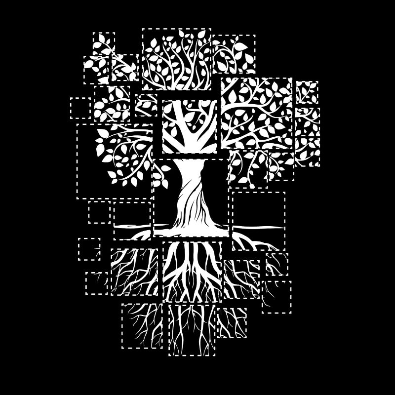 Racines de découpe de pixel d'arbre
