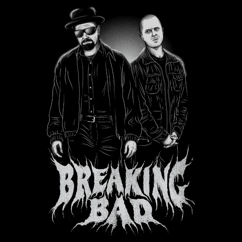 Breaking Bad Walter and Jesse Line Art