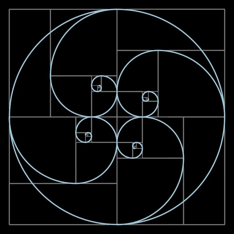 Fibonacci spirale d’or coupe de géométrie cercle