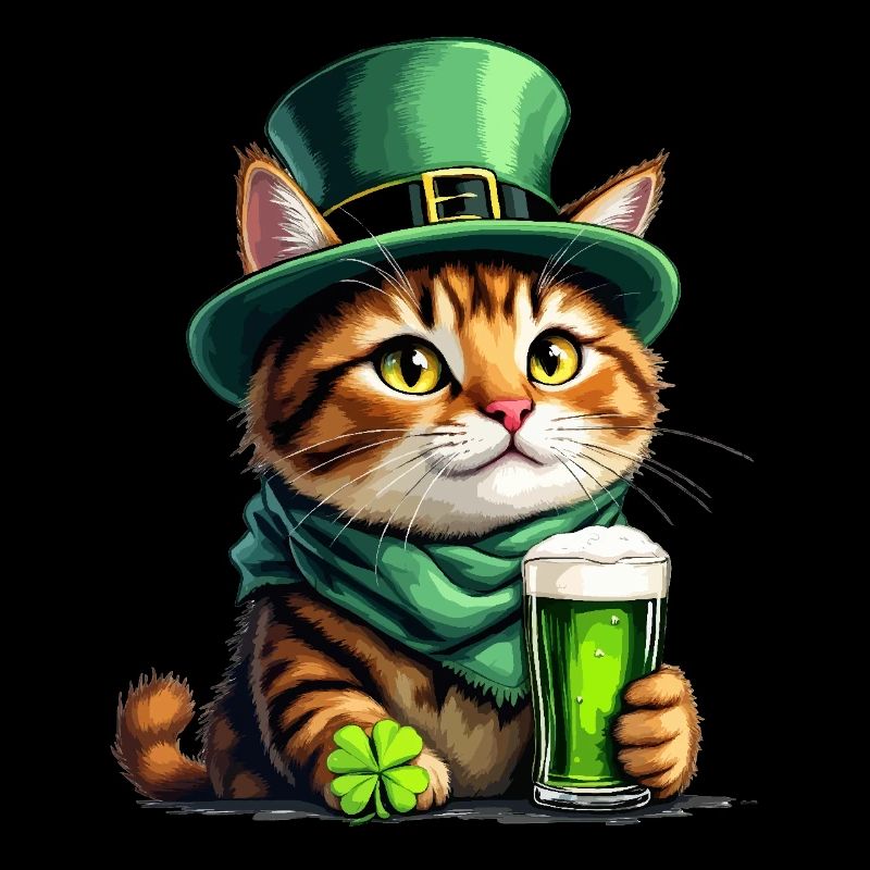 Katze St. Patricks Day Bier Outfit Katzen