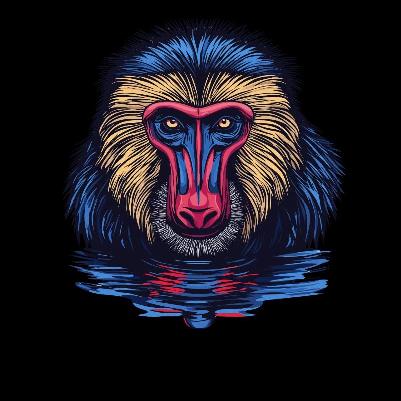 Mandrill Affe im Spiegel