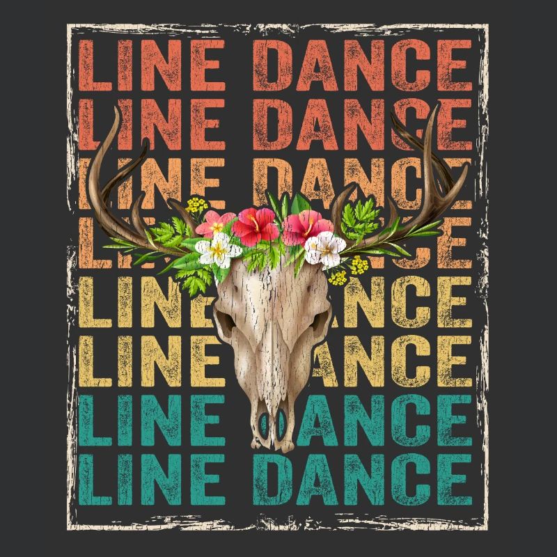 Line Dancing Line Dance Bull Skull Boho
