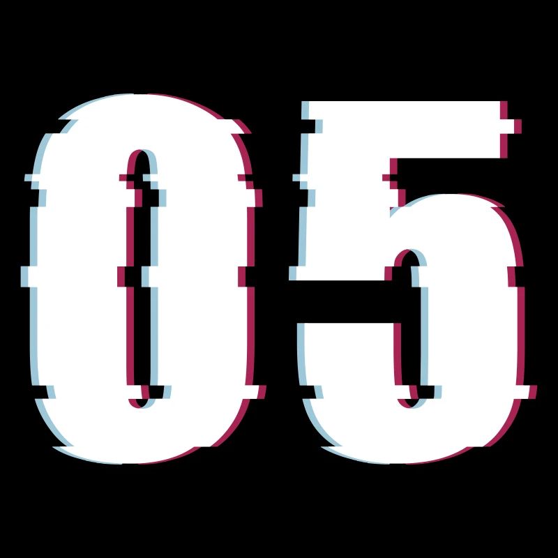 Fünf 5 Five 05 Zahl Effekt Verzerrt Nummer
