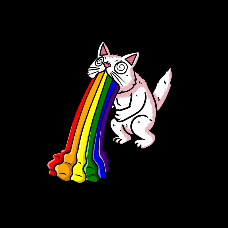 regenbogen sarkasmus katze übelkeit