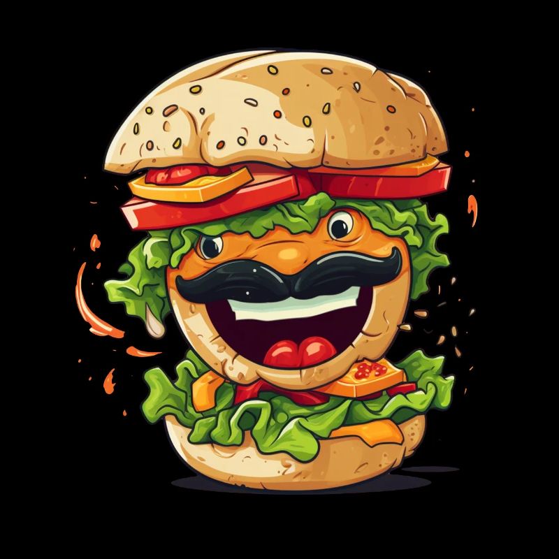 Funny Burger avec moustache moustache
