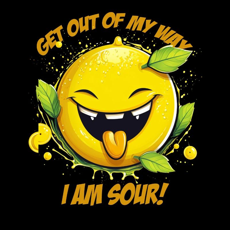 Lemon with "I'm sour" saying