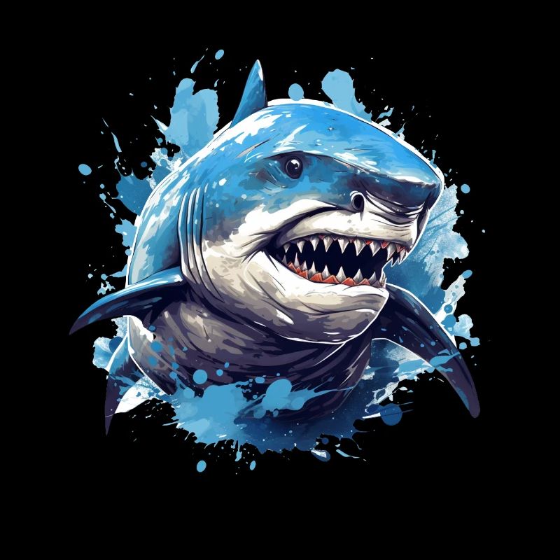 Requin avec équipement de plongée de plongeur aux dents pointues