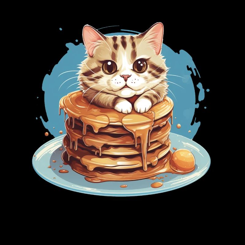 Chat crêpe mignon - Conception graphique Pancat drôle