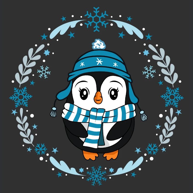 süßer Pinguin Winter Schneeflocken Tiere Mädchen