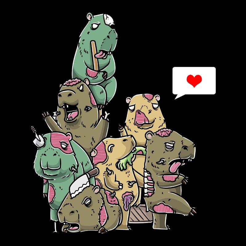 Funny Zombie Capybara Spooky Halloween Scary