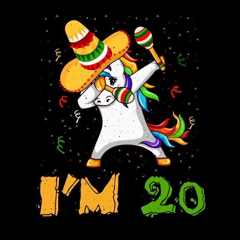 Age 20 Year Old Dab Unicorn Mexican Cinco De Mayo