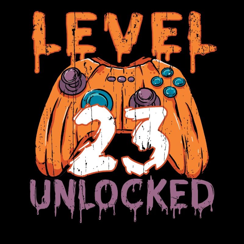Halloween Pattern Pumpkin Game Gamer Birth Age 23