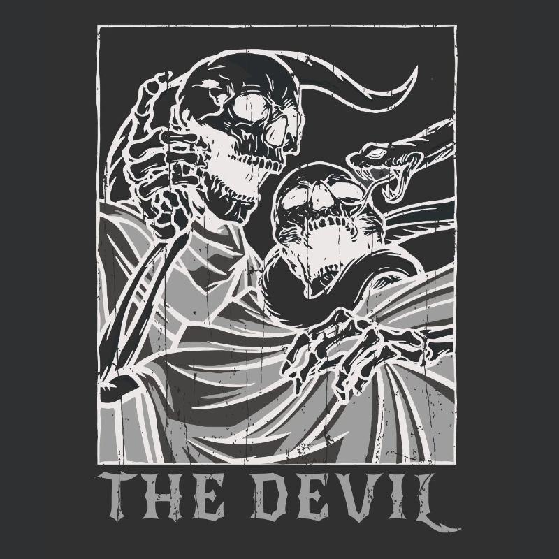 Skeleton Bones Tarot Card Occult Devil Gothic