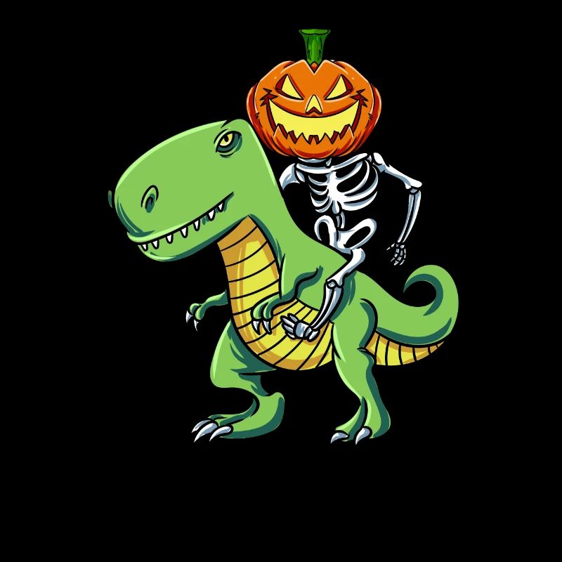 Skeleton Pumpkin Riding T Rex