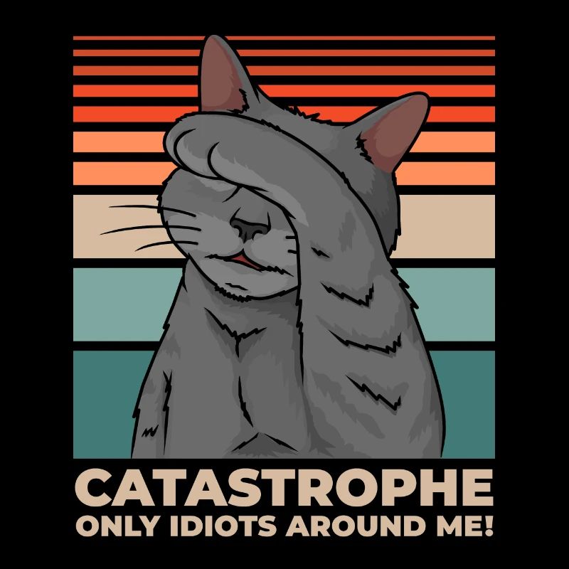 Cat Disaster Everywhere Idiots Drôle