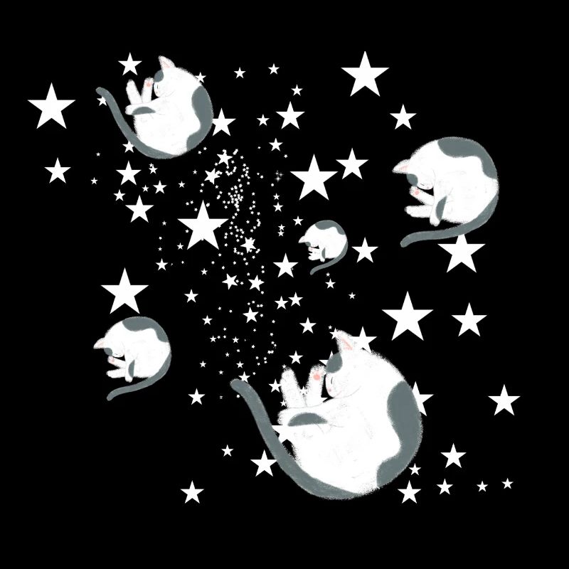 Stars, cats, sleeping, sleeping cats