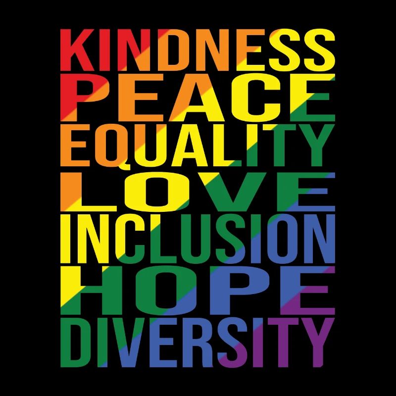 Kindness Peace Equality Love Inclusion Hope Divers