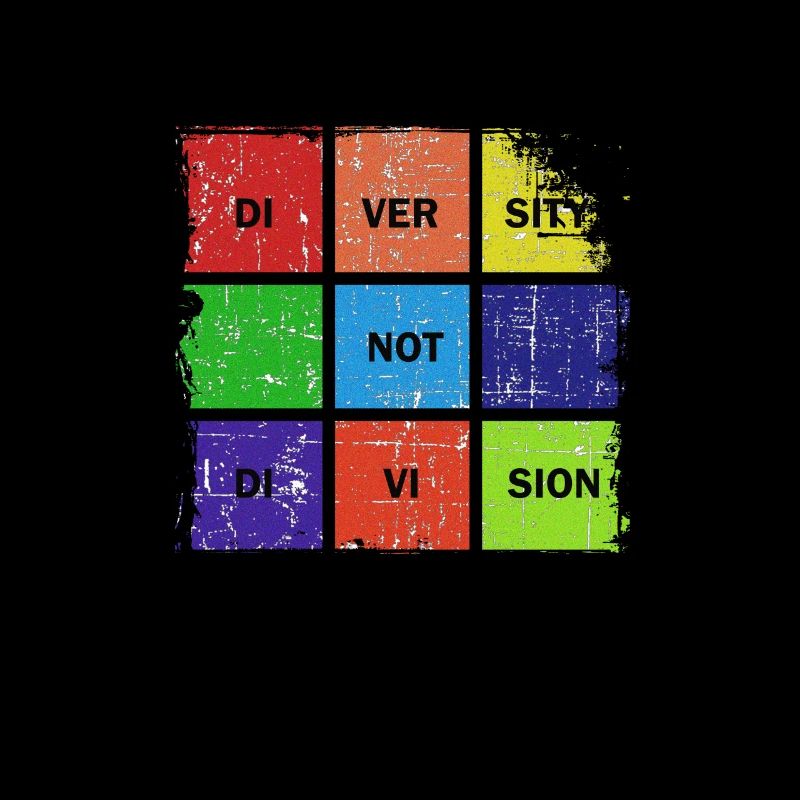 Diversity not Division Peace Love Inclusions Human