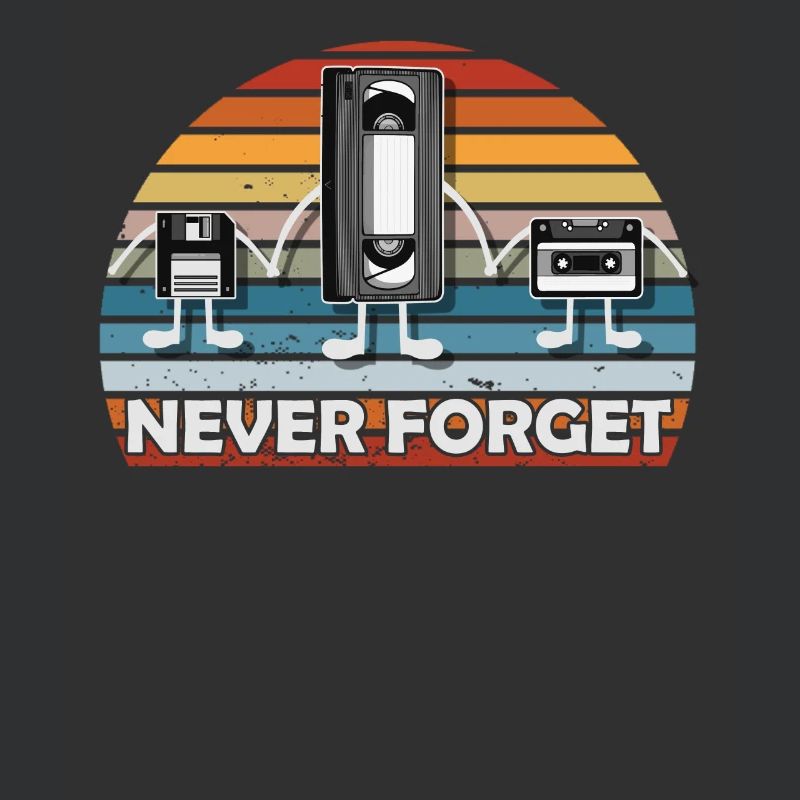 Never Forget Tee Funny Videocassette Floppy Disk