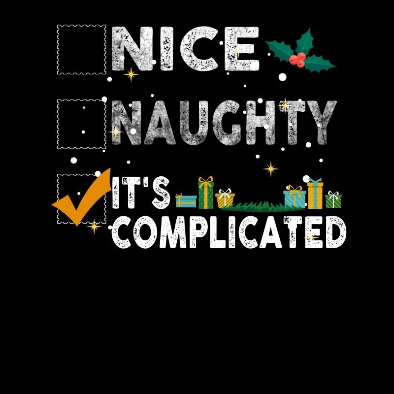 Nice Naughty It's Complicated Christmas List Santa