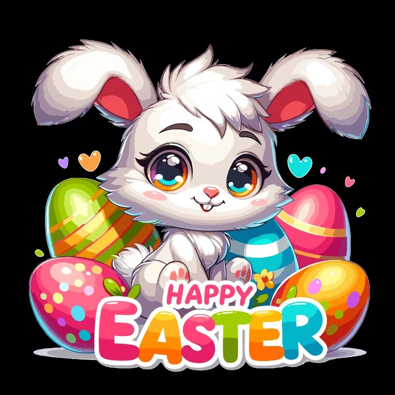 Joyeuses Pâques - Illustration de lapin de Pâques