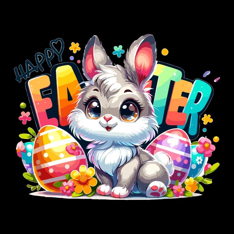 Joyeuses Pâques - Illustration de lapin de Pâques