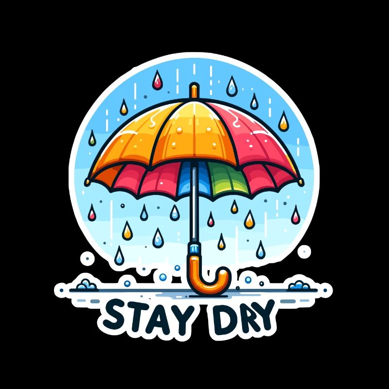 Restez au sec - Illustration de parapluie
