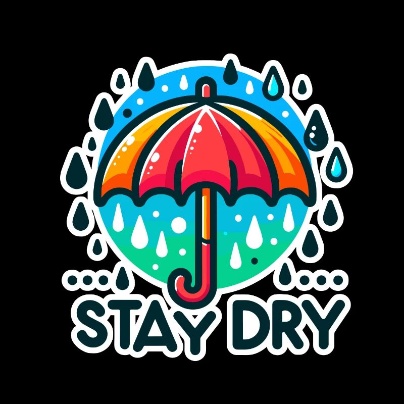 Restez au sec - Illustration de parapluie