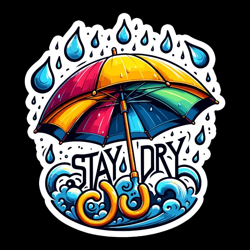Restez au sec - Illustration de parapluie