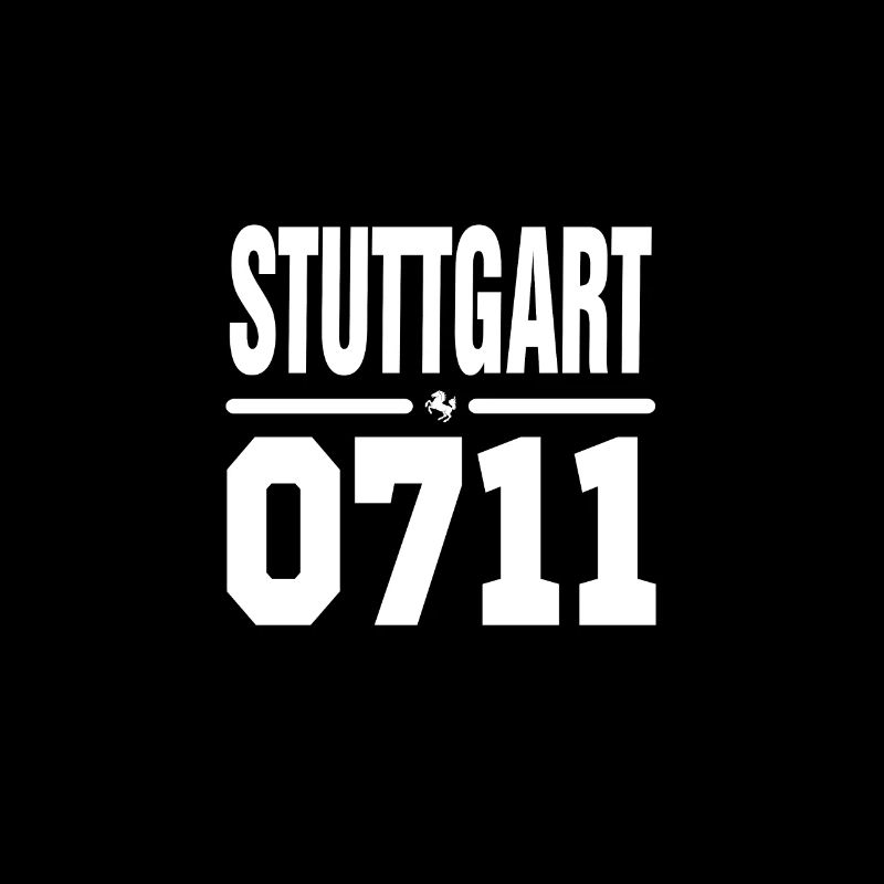 Stuttgart 0711 Schrift und Vorwahl mit Pferd