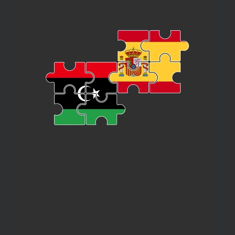 Libyen Spanien Flagge Spanisch Libyer