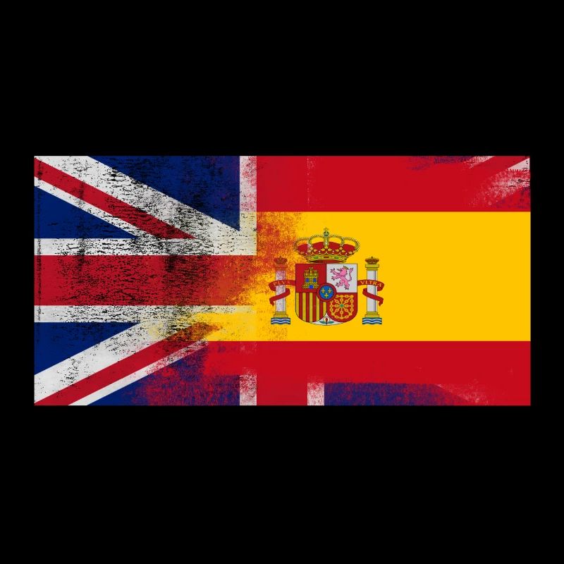 Britisches Spanisch Spanien Halbhalb UK Flagge