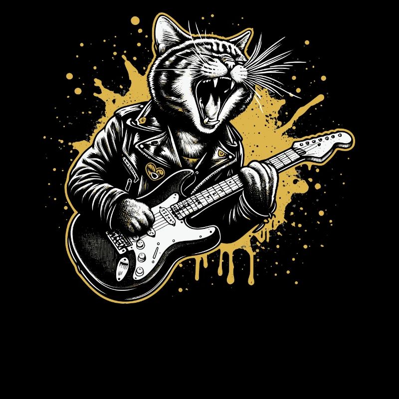Rock Music Cat Funny Humor Gift Idea