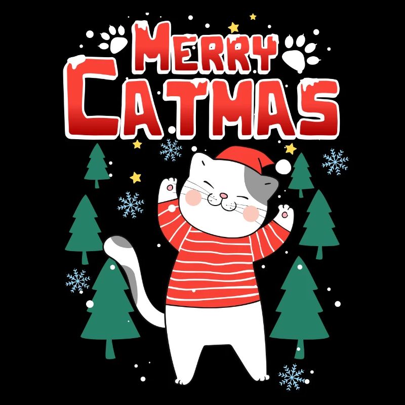 Cadeau de Noël de chat joyeux chat
