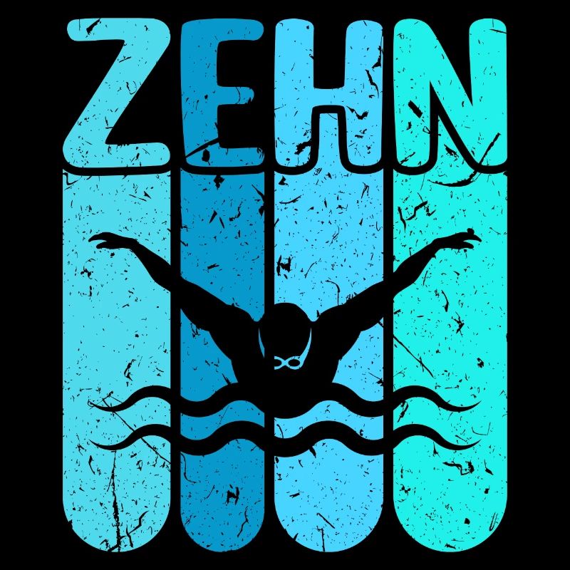 Schwimmen 10 Geburtstag Wasserratte Schwimm