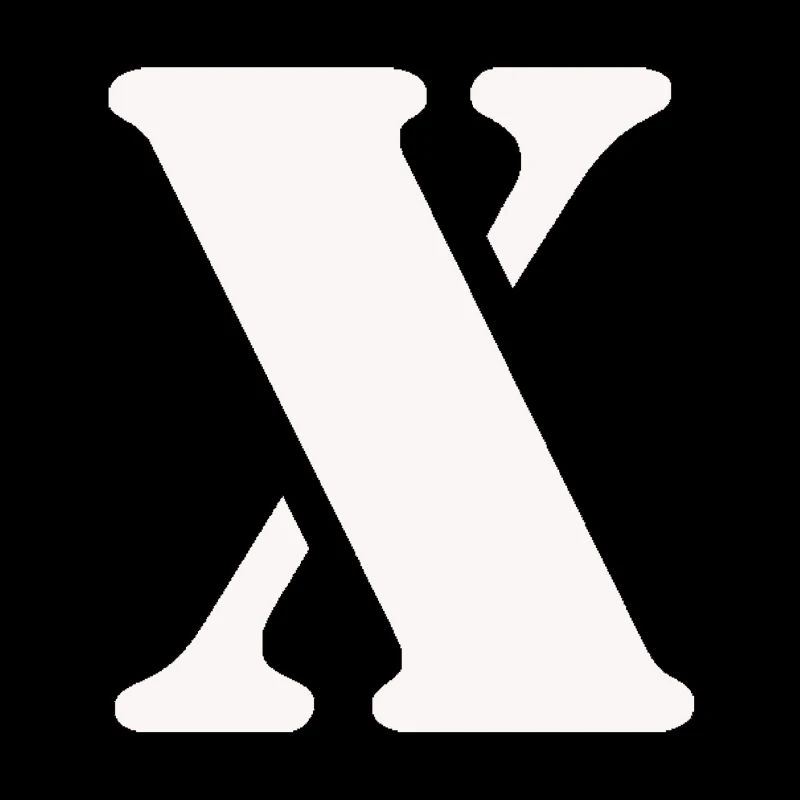 Conception minimale de la typographie en X symbole blanc