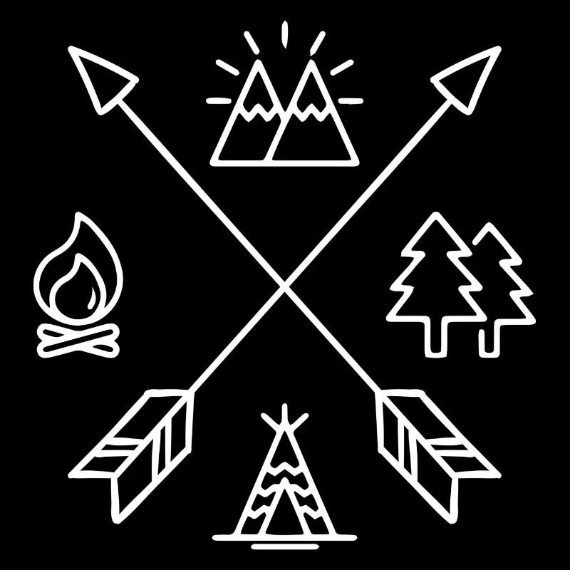 Crossed Campfire Mountain Emblem