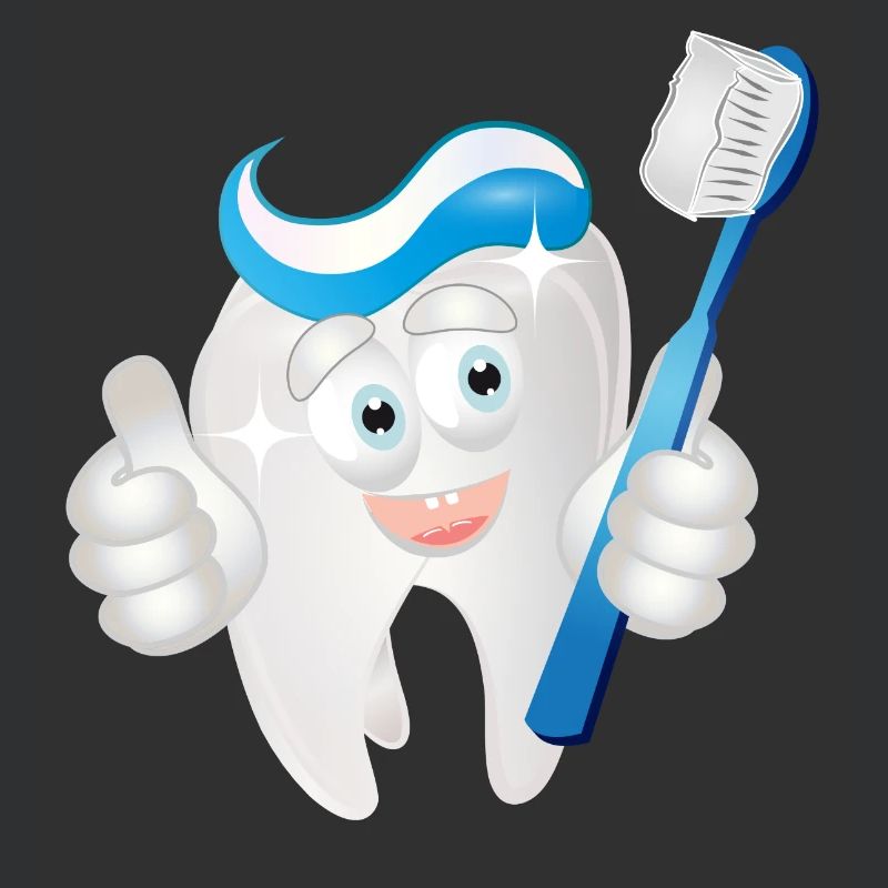 radiant white tooth with toothpaste as a comic