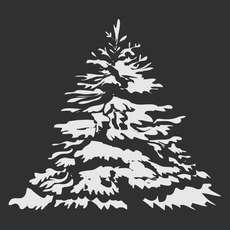 schneebedeckter Christbaum oder Tannenbaum