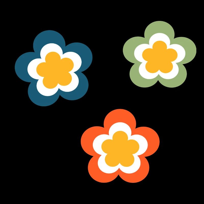 70s Flower Pattern Retro Hippie Festival