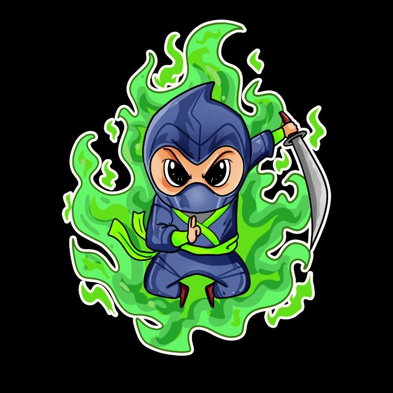 Motif Ninja Vert Feu