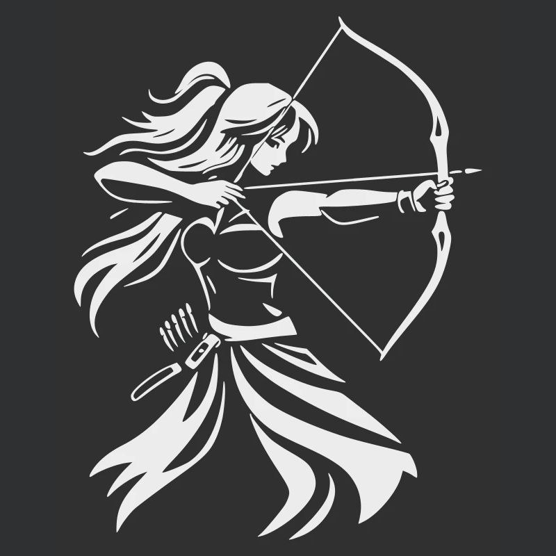 Silhouette d’archer avec arc
