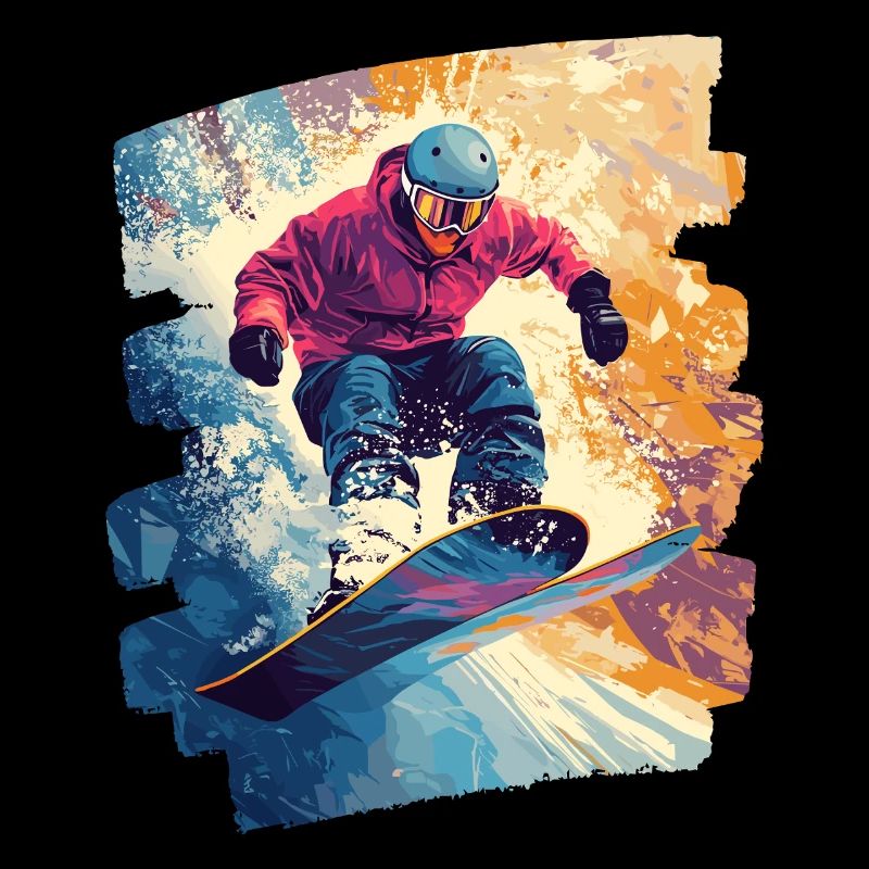 Snowboarder powder snow