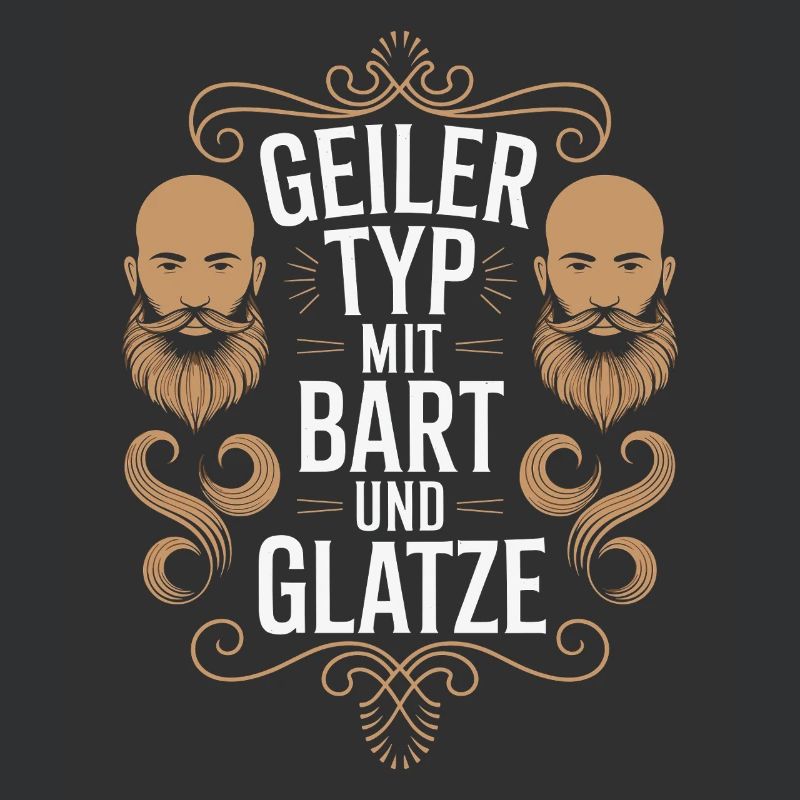 Geiler Typ Mit Bart & Glatze Glatzkopf Bartträger