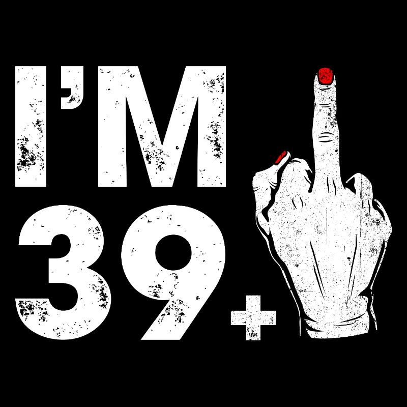 Fetter Mittelfinger und Grafik mit Nummer 39