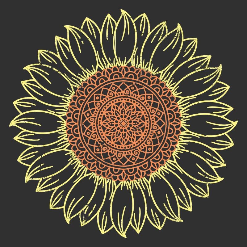 Conception complexe de mandala tournesol