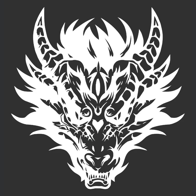Conception complexe de masque de dragon tribal
