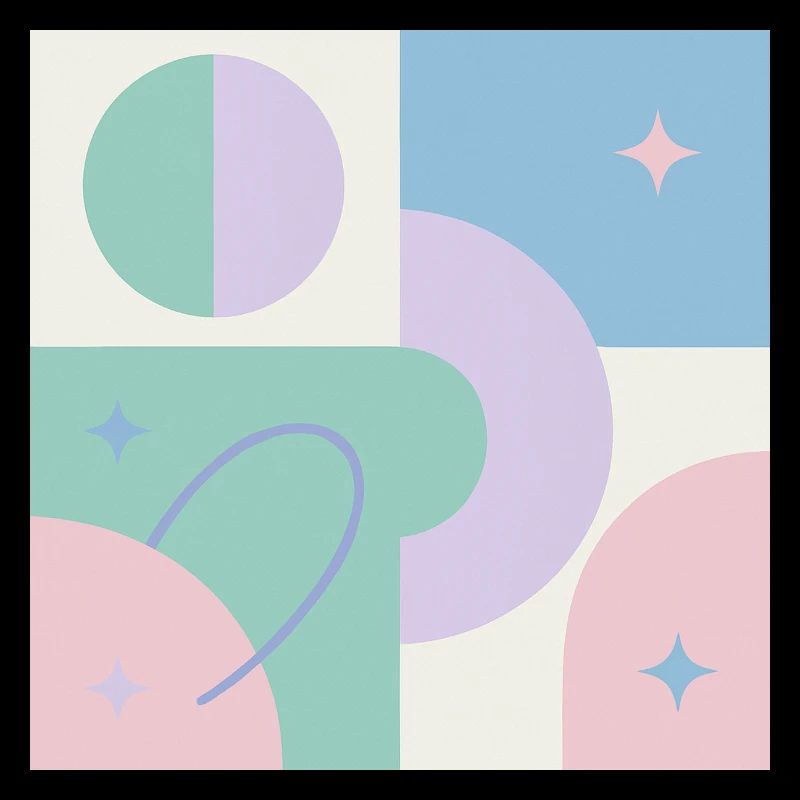 Pastel geometric cosmos design